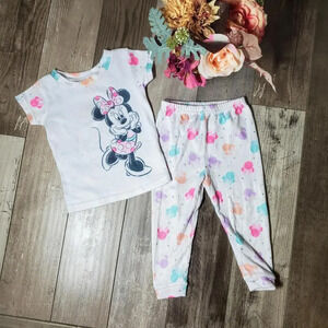Disney Baby Minnie Mouse Colorful Toddler Girl PJs Pajamas Size 24m